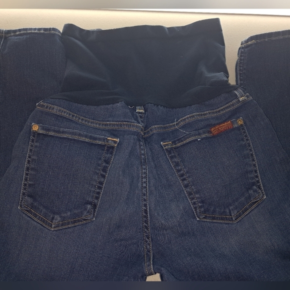 7 For All Mankind Women Maternitt Blue Jeans - Picture 2 of 13